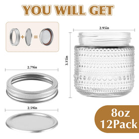 WACOI hobnail texture mason jar adds vintage charm to DIY crafts.