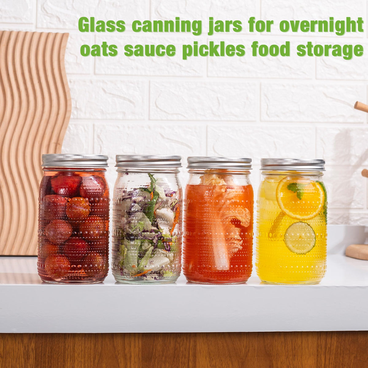 WACOI reusable glass jars reduce waste and support batch storage.