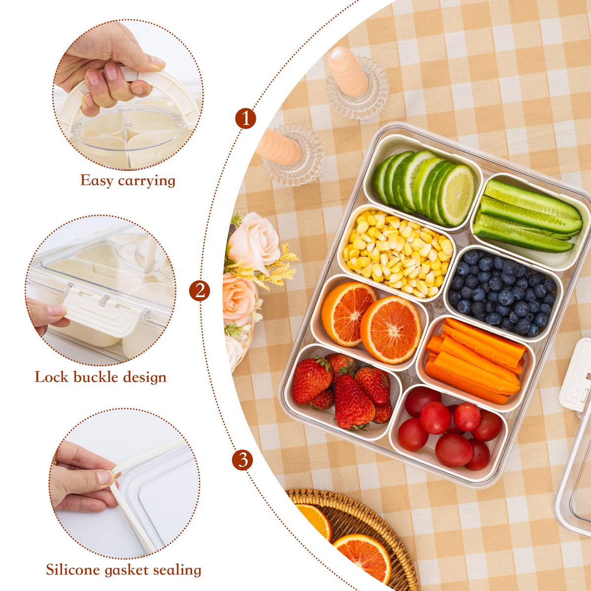 Portable two-pack snack storage ideal for picnics and office breaks