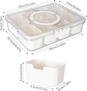 WACOI travel snack container with eight compartments for mixed treats.