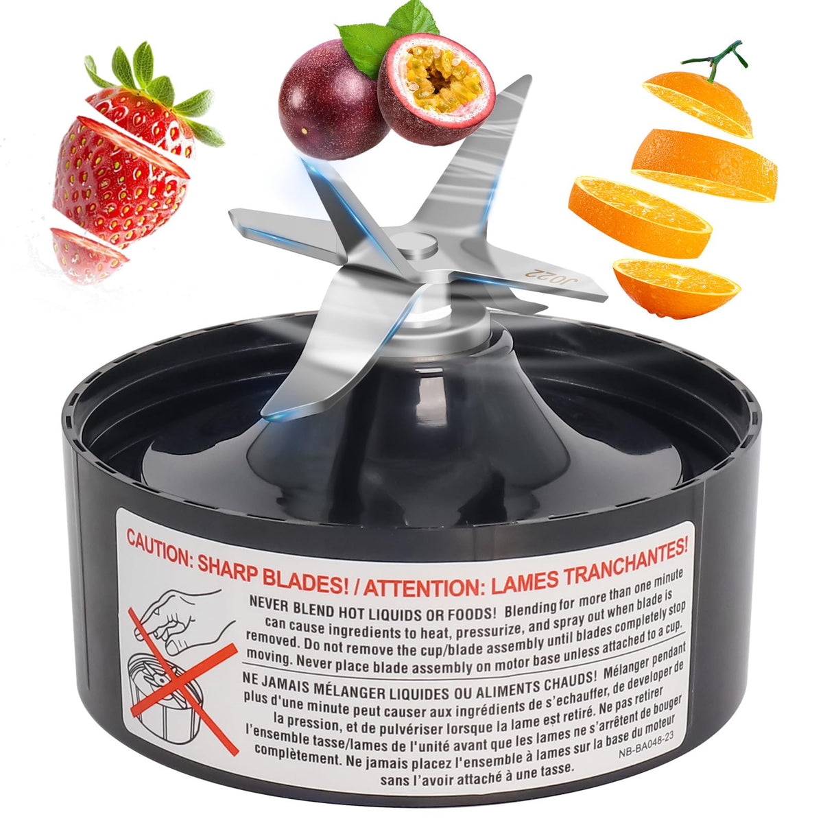 Wadoy Pro Extractor Blade for Nutribullet NB-203 closeup, durable stainless steel