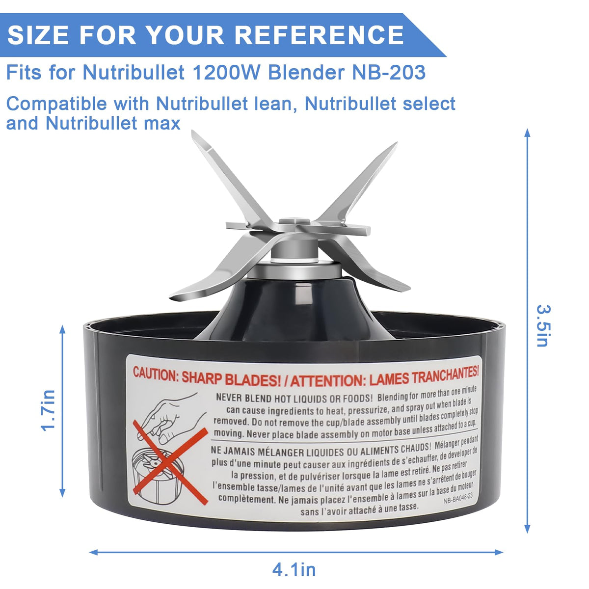 Wadoy extractor blade on Nutribullet NB-203 showing broad model compatibility