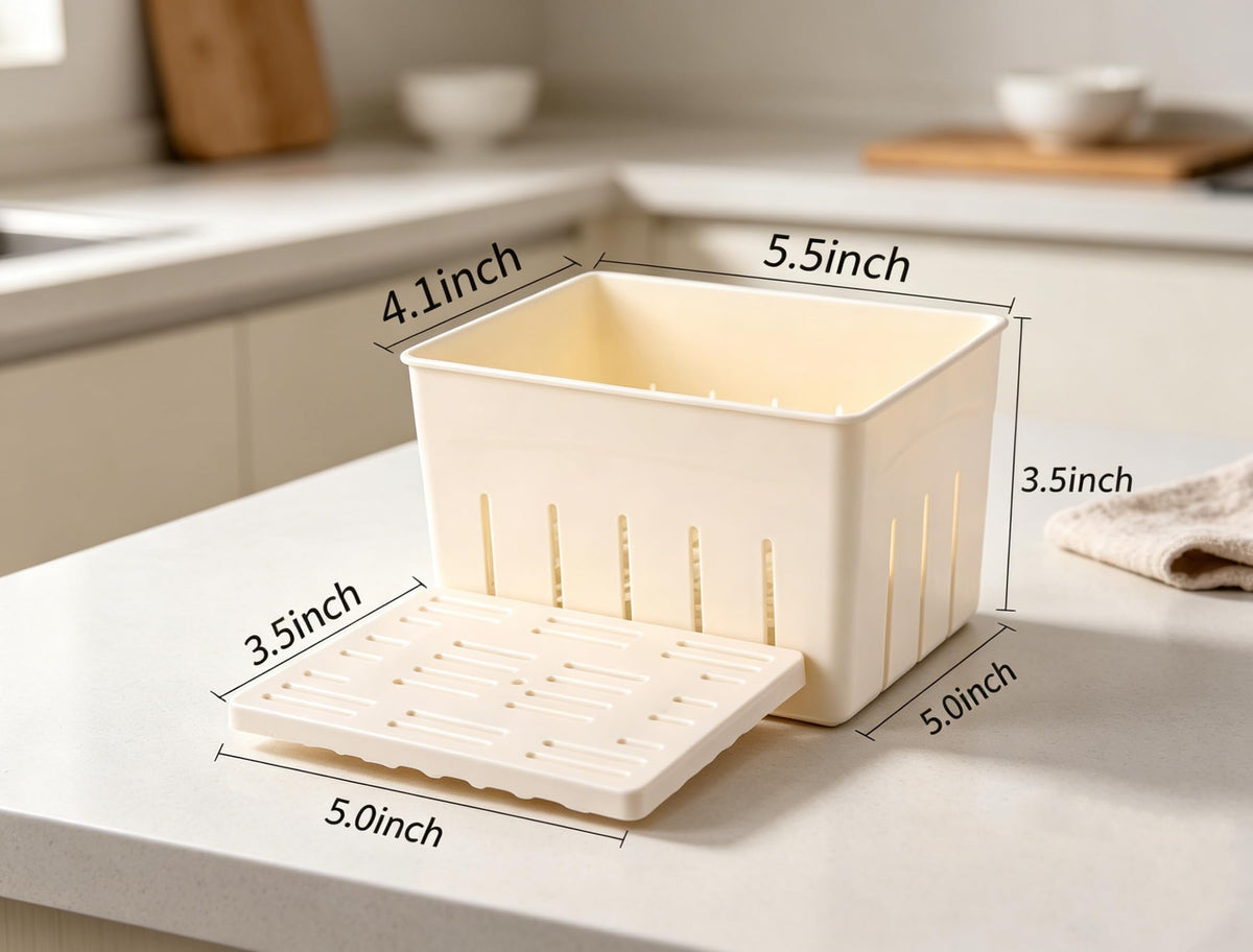 Wadoy Tofu Press Mould bottom tray provides stable base during pressing
