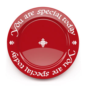 Waechtersbach You Are Special Today red plate with script - perfect for birthday celebrations.