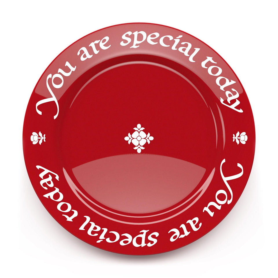 Waechtersbach You Are Special Today red plate with script - perfect for birthday celebrations.