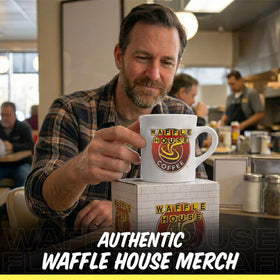 Waffle House display-ready mug that shines on desk or shelf