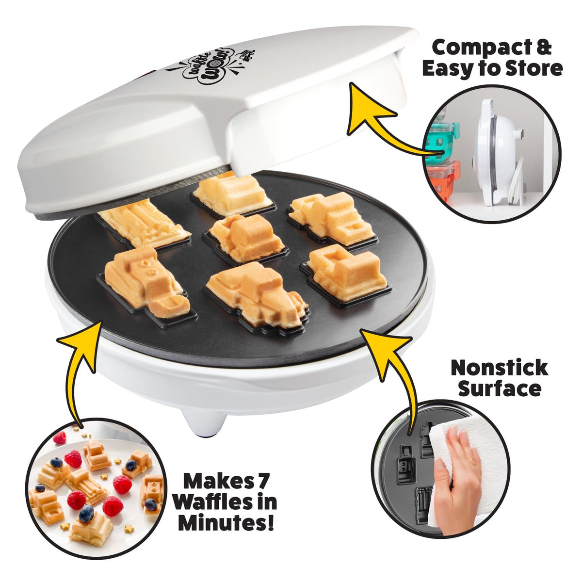 Waffle Wow bulldozer waffle shape sparks morning imagination