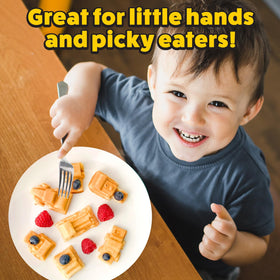 Waffle Wow forklift waffle shape enhances kid-friendly breakfasts