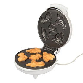 Waffle Wow Dinosaur Mini Waffle Maker compact design fits countertops.