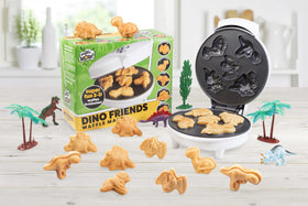 Waffle Wow Dinosaur Mini Waffle Maker quick cook feature speeds mornings.