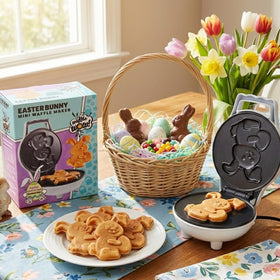Waffle Wow Easter Bunny mini waffle maker compact design ideal for quick mornings