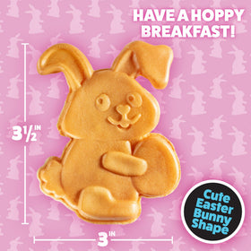 Waffle Wow Easter Bunny mini waffle maker decorating a bunny waffle for festive treats