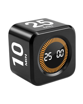 WAFHX Pomodoro Timer Cube, front view, clear countdown boosts focus.