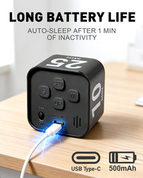 WAFHX Pomodoro Timer Cube, in-use countdown supports focused sessions.