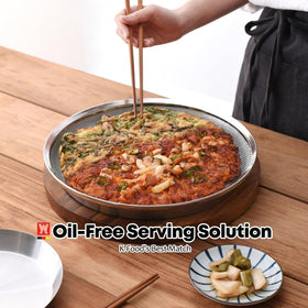 WAGENSTEIGER drip pan serving dish showcases drained produce for easy serving