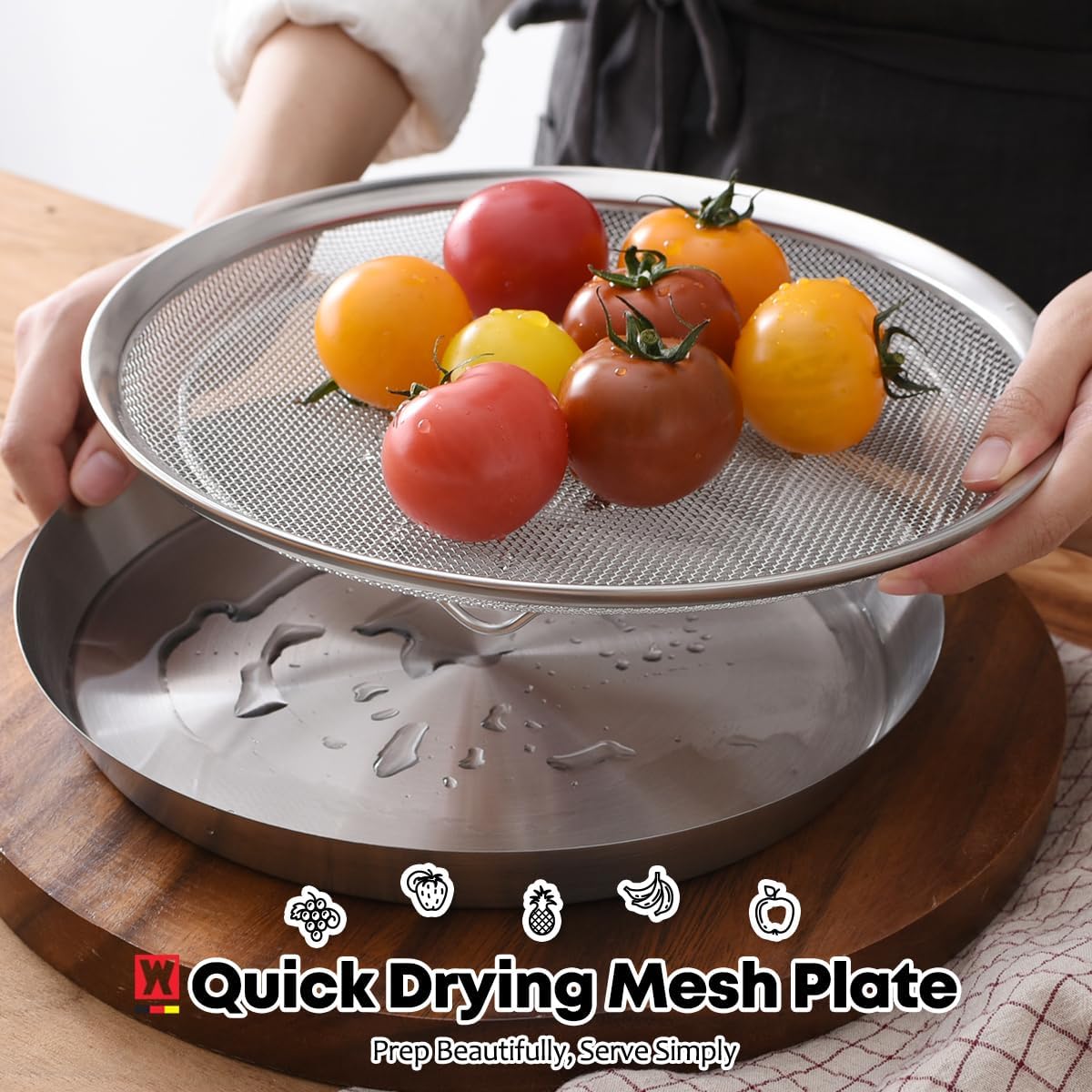WAGENSTEIGER kitchen colander mesh tray for rinsing and draining vegetables