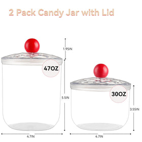 Wagrvuy 30 oz candy jar with lid keeps treats fresh on the counter.