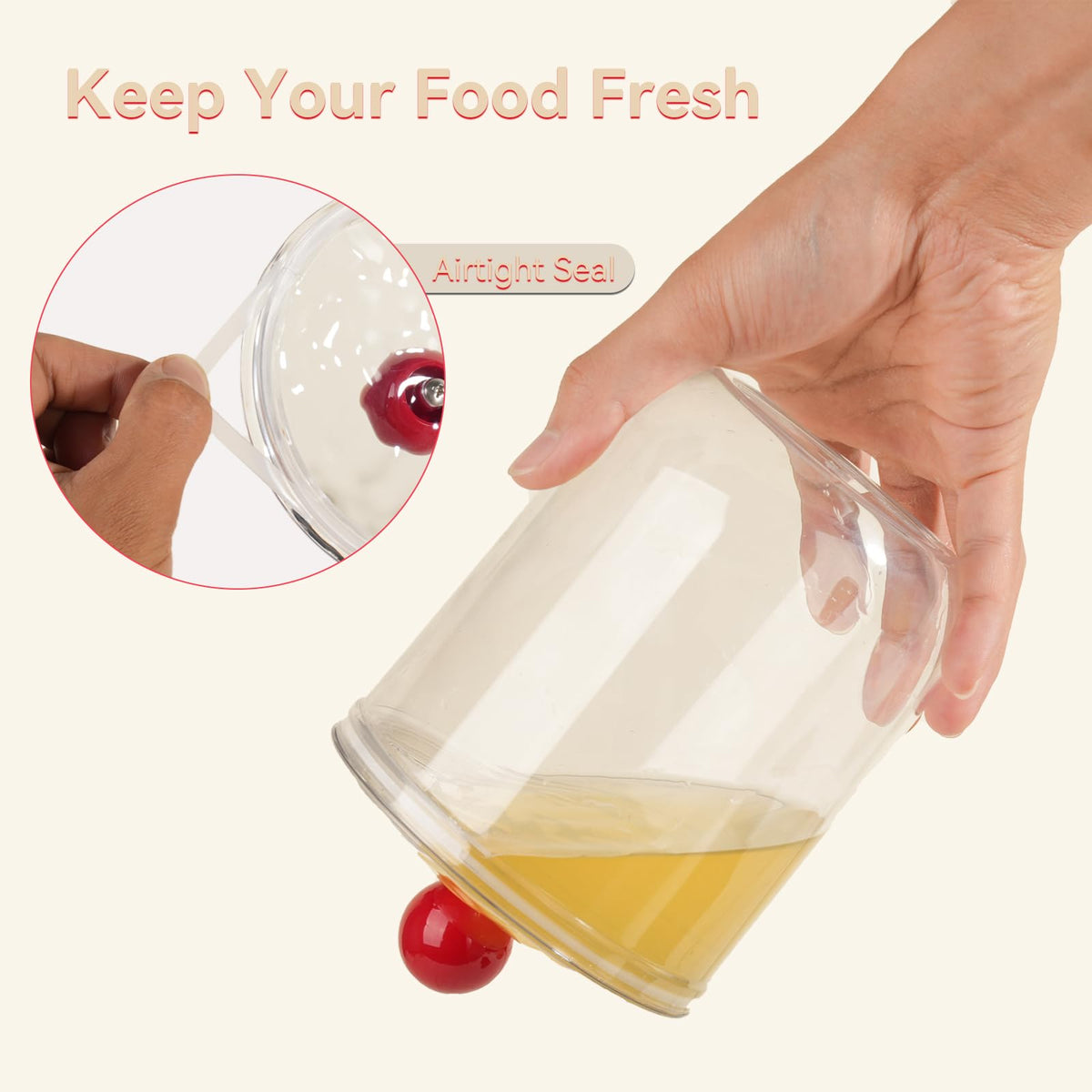 Wagrvuy airtight lid with gasket seals freshness and moisture protection.