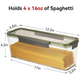 Wagrvuy spaghetti container lid open showing airtight seal for freshness