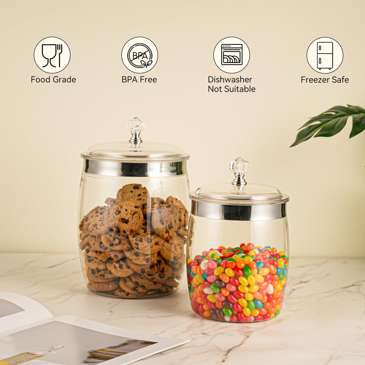 Wagrvuy wide-mouth jar 128oz enables quick scooping and refilling.