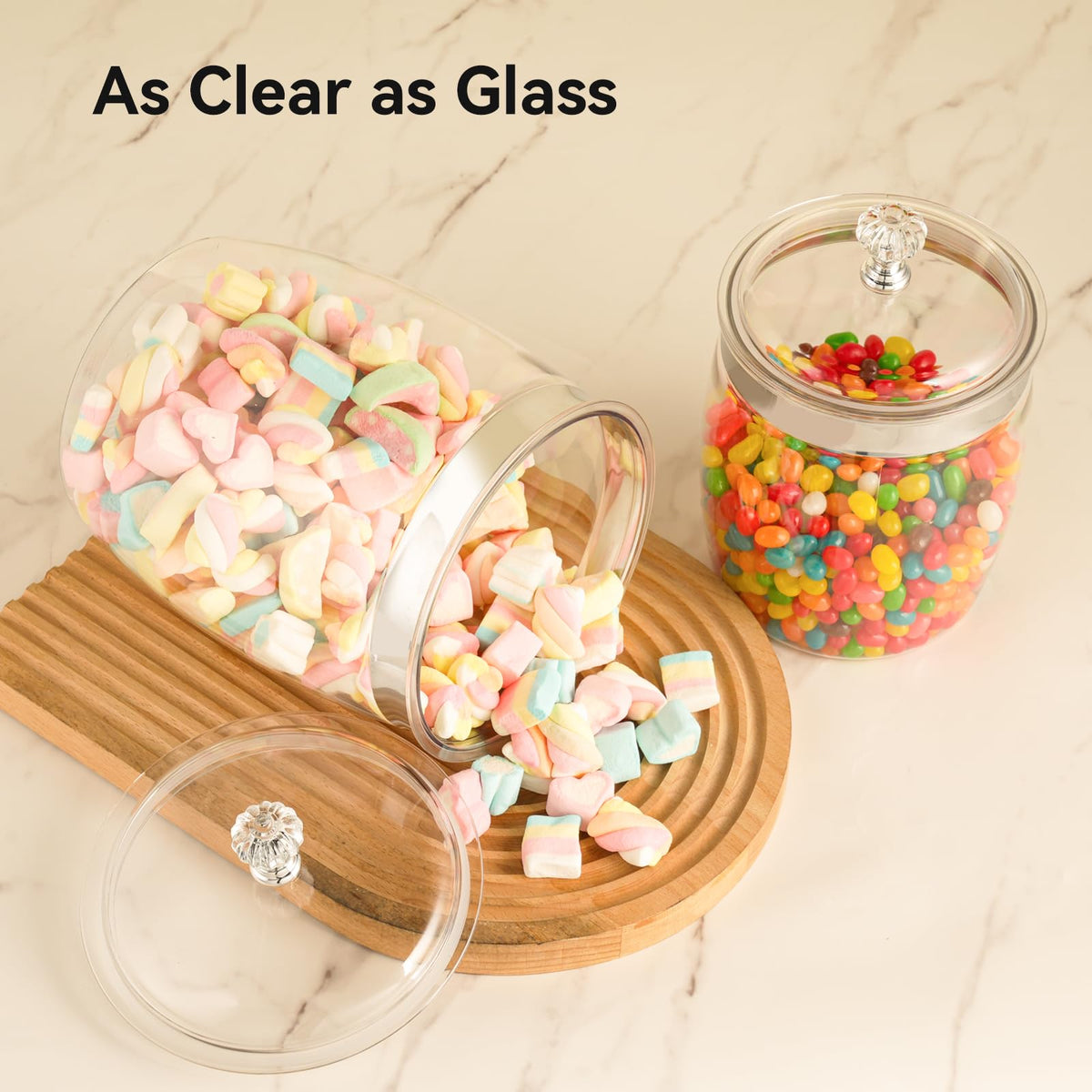 Wagrvuy wide-mouth jar 74oz enables easy scooping and organization.