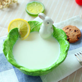 WAIT FLY cabbage rabbit bowl dessert, brightens gatherings with playful style.