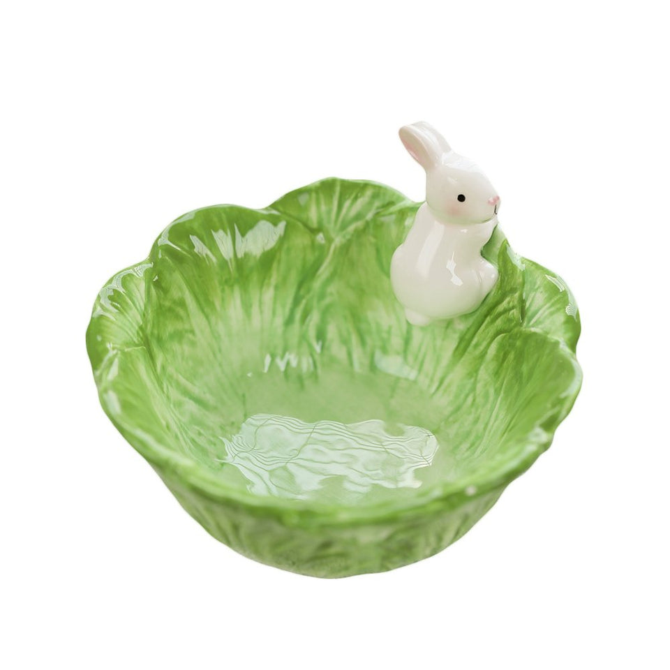 WAIT FLY cabbage rabbit bowl for rice, a charming everyday serving upgrade.