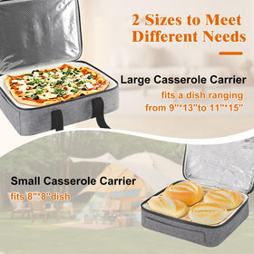 Wakaye leak-proof interior foil prevents spills during transport of casseroles.