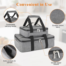 Wakaye insulated carrier 2-pack is multipurpose for picnics, barbecues, potlucks.