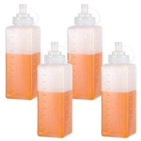 WAKCCIL four-pack 1qt squeeze bottles with wide mouths for easy filling and dispensing