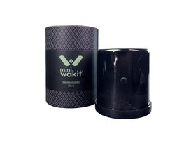 The Wakit Mini Grinder in black highlights the easy-pulse button for quick grinding.