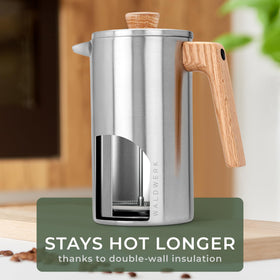 WALDWERK brews 1 to 6 cups with smooth, mess-free filtration