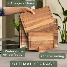 WALDWERK juice groove detail captures liquids, reducing countertop mess