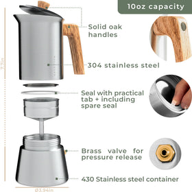 WALDWERK Moka Pot produces rich stovetop espresso aroma.
