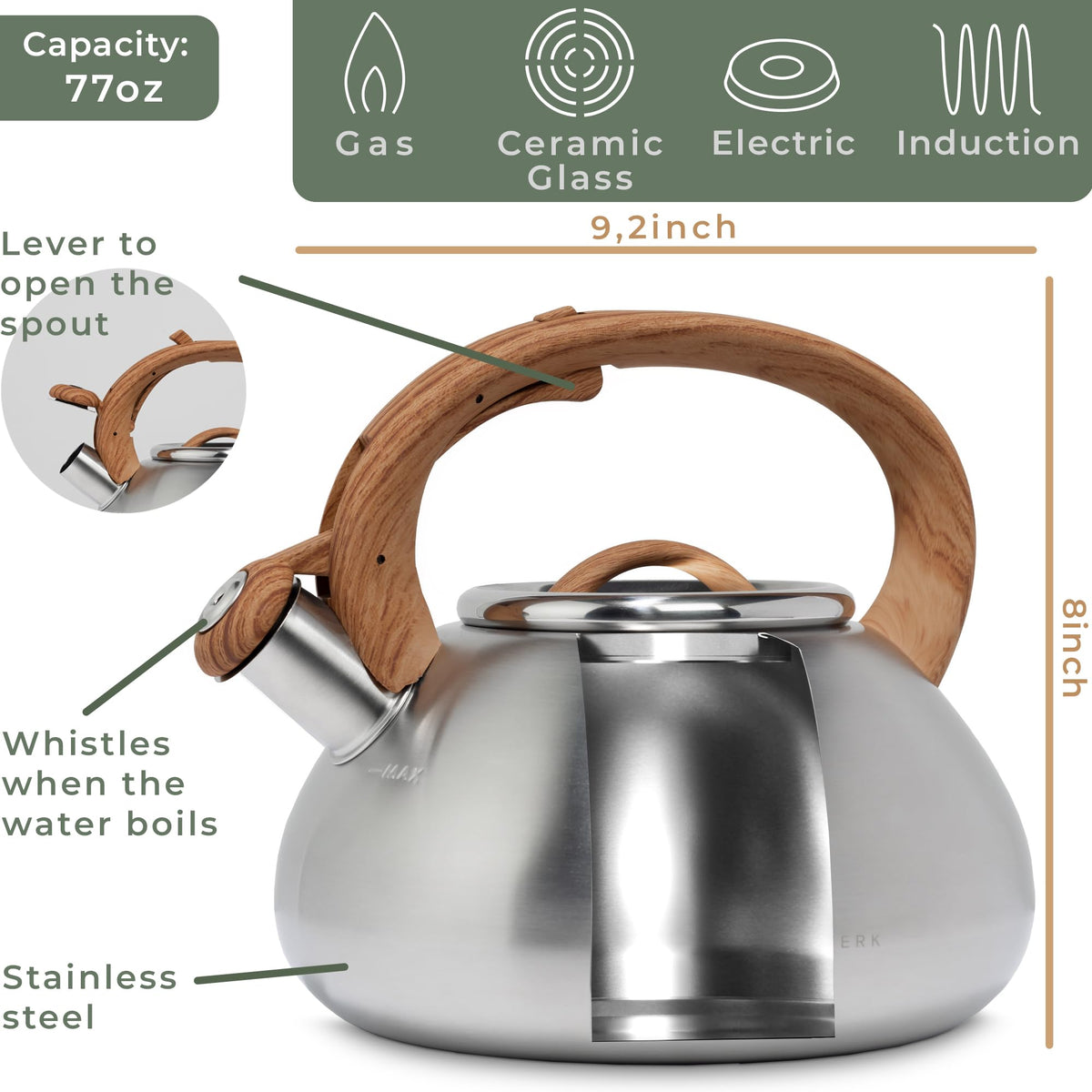 WALDWERK tea kettle stainless steel design for daily use.