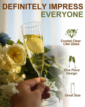 Walee Koky champagne glasses featuring a unique integrated design for events.