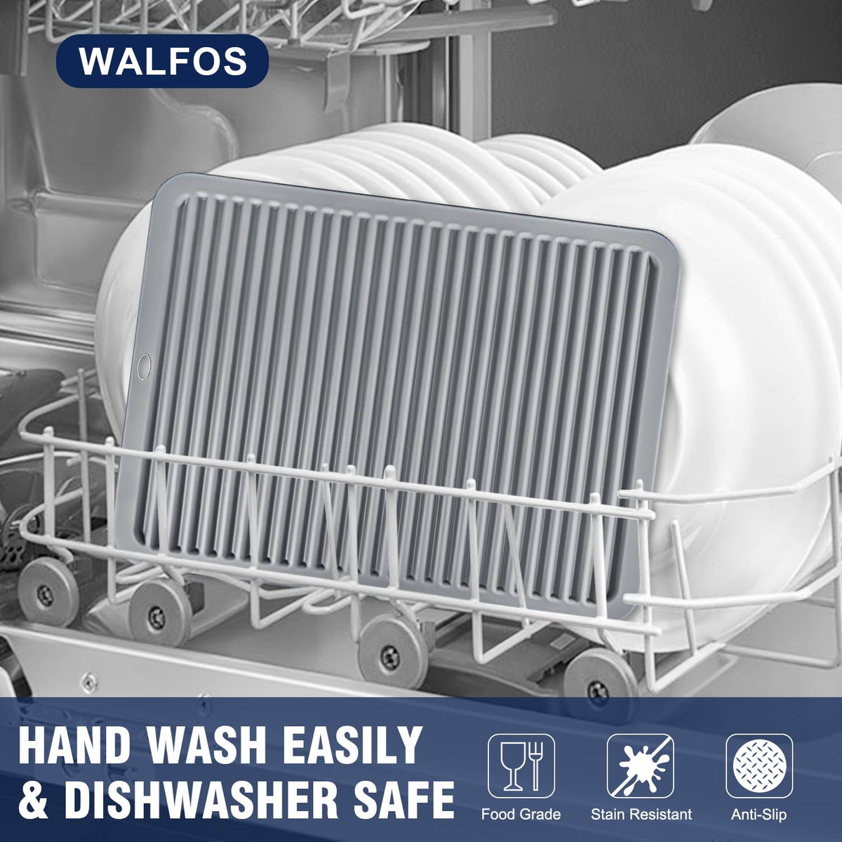 Walfos two-pack gray trivets provide versatile heat protection.