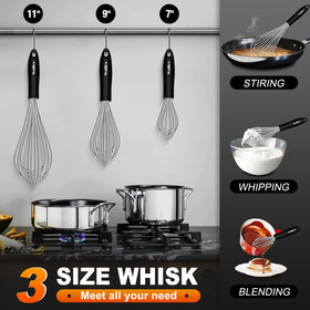 Walfos three-size set designed for eggs, dressings, and batters