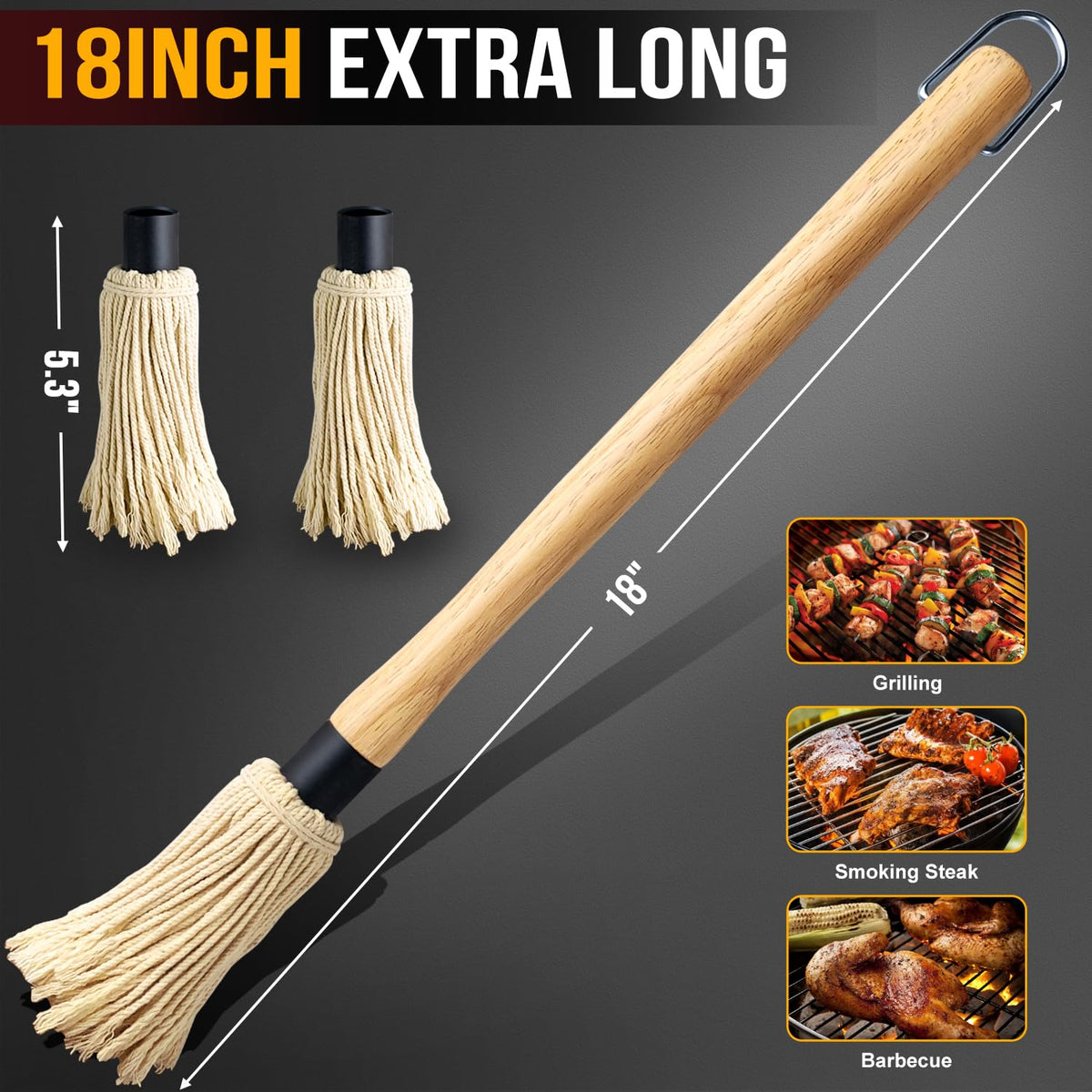 Walfos basting mop cleans easily with hot water after use.