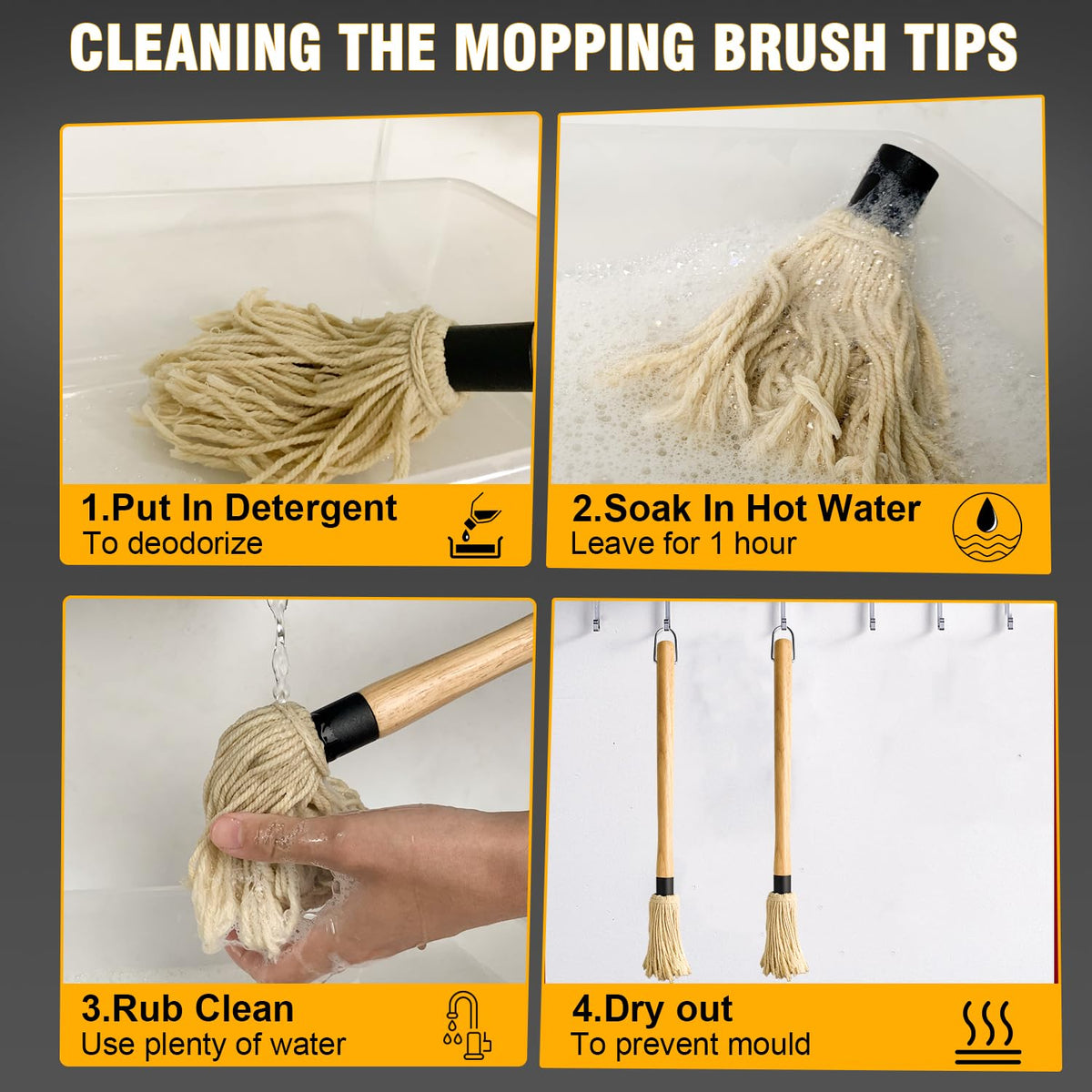 Walfos BBQ mop keeps meat moist and flavorful with even coverage.