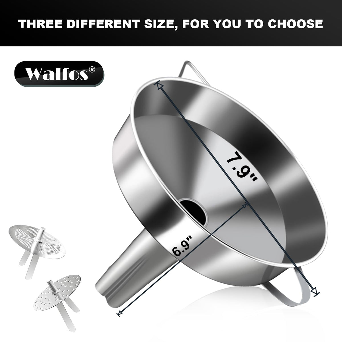 Walfos cleaning brush included for quick funnel maintenance