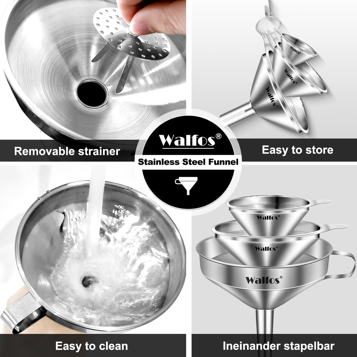 Walfos cleaning brush included for easy maintenance after use