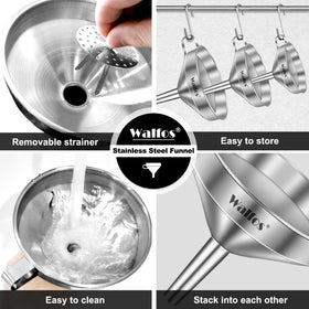 Walfos dishwasher-safe funnel simplifies cleaning after use.