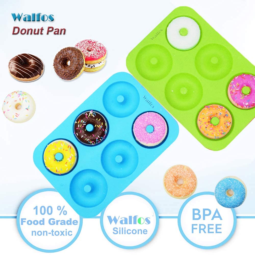 Walfos donut pan wide temperature range for versatile bakes.