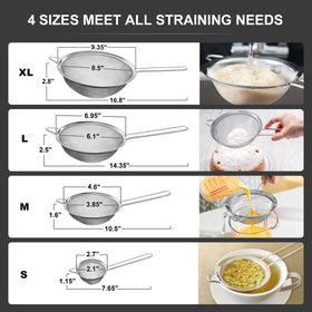 Walfos 6.95-inch strainer ideal for rinsing quinoa and vegetables.