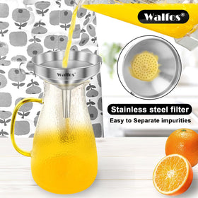 Walfos funnel features two removable strainers to prevent clogs