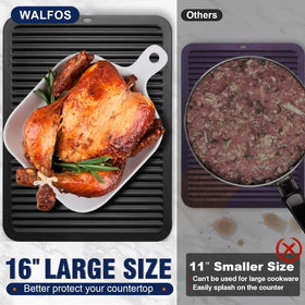 Walfos heat-resistant trivet with raised ridges shields quartz surfaces.