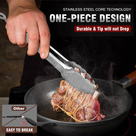 Walfos dishwasher-safe tongs for quick, no-fuss cleanup.
