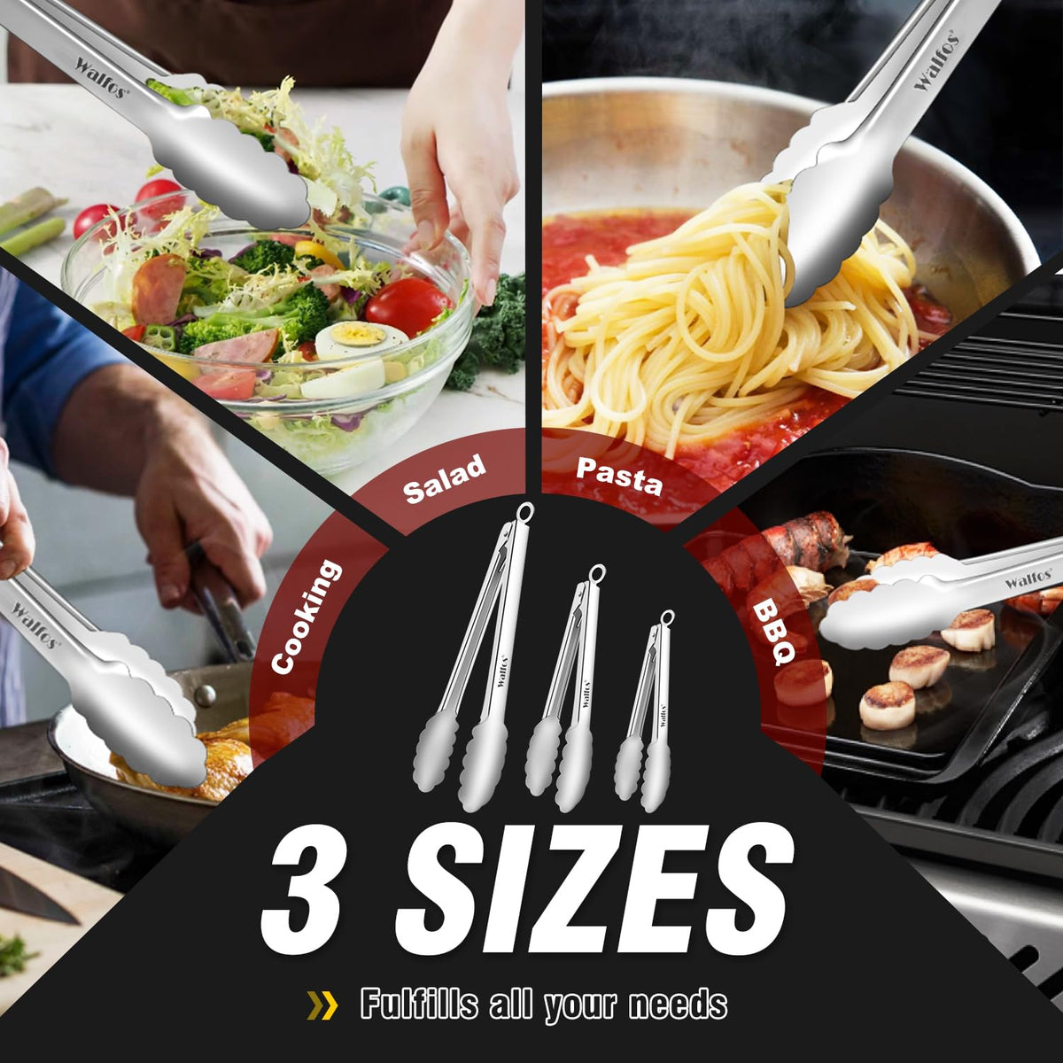 Walfos heat-resistant head protects hands when handling hot foods.