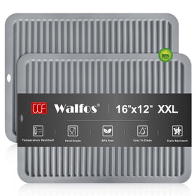 Walfos large silicone trivet guarding countertops from hot dishes.
